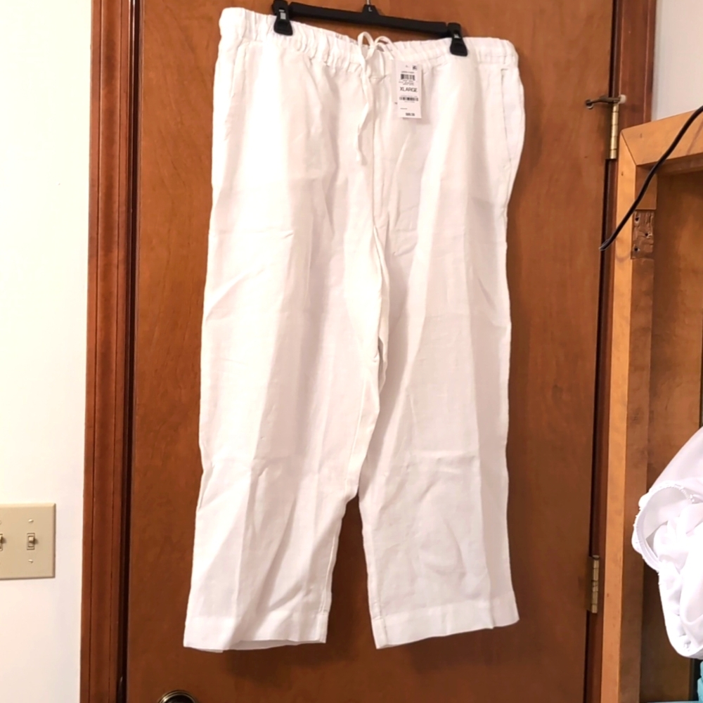 NWT white linen pants